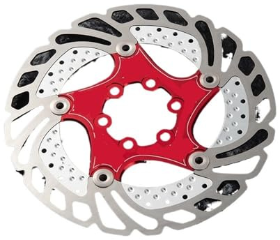 Cykelbromsskivor bromsbelägg flytande skiva för MTB-väg 140 mm/160 mm rostfritt stål rotor avledning 6 skruvar (140 mm röd)