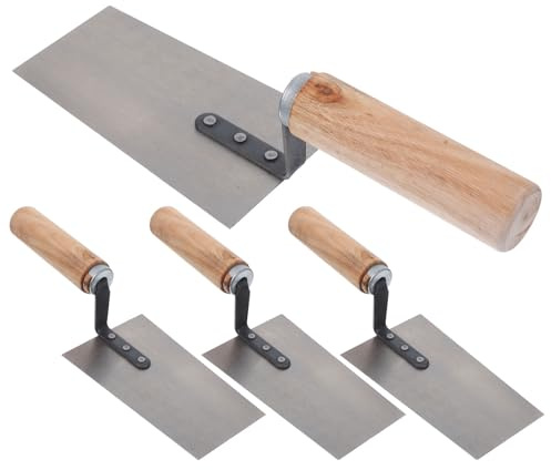jojofuny Set 4 Pezzi Cazzuole per Intonaco in Acciaio Inossidabile Raschietti per Stucco Cazzuola di Finitura per Calcestruzzo Strumenti per Muratura Adatti a Professionisti e Fai-da-te