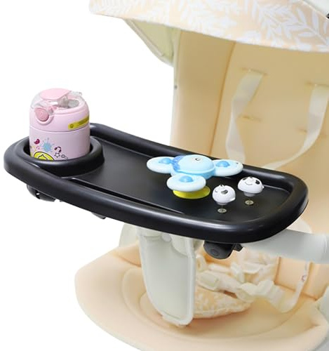 Plateau De Collation Pour Poussette Organisateur Avec Rotation À 360 Degrés | Plateau de Rangement pour Poussette Pour Garçons Filles Courses Pique-Nique Promenade Plage Et