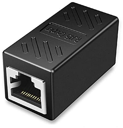 CABLEPELADO Empalme RJ45 Hembra a Hembra, Adaptador para Cable Red RJ45, Empalme de Red, Empalme Cable Internet, Tipo 8P8C, Apantallado en Color Negro, Apto para Cables CAT6 y CAT7