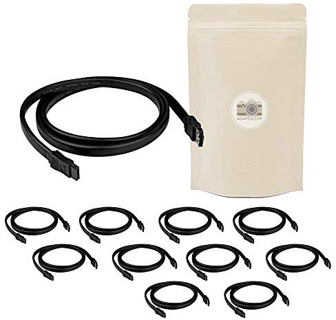 X10 Cable SATA 3 40cm 6 Gbps Plat avec Verrouillage ATX Mini ATX Micro HDD PC Carte Mere SATA III 3.0 - ADAPTOUT Marque FRANÇAISE