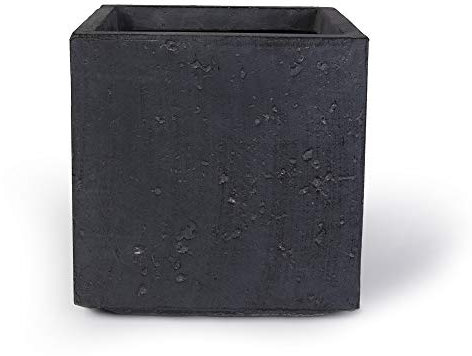 Köhko® Blumenkübel aus Fiberglas Pflanztopf 53x53x51 cm dunkelgrau Quadrat