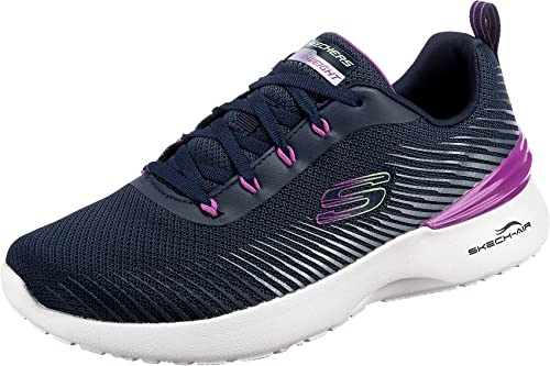 Skechers SKECH-AIR DYNAMIGHT LUMINOSITY, Scarpe da Ginnastica Donna, Navy Mesh Purple Trim, 40 EU