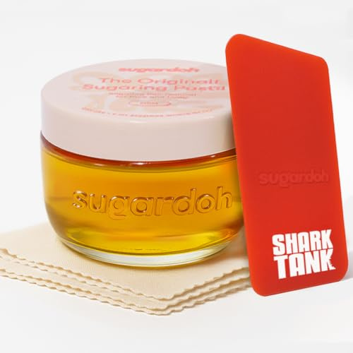 Sugardoh Kit de depilación de azúcar para mujeres como se ve en Shark Tank (mini kit mediano) cara, brazos y piernas, depilación de cera de azúcar, productos virales Tiktok para azúcar, kit de cera de