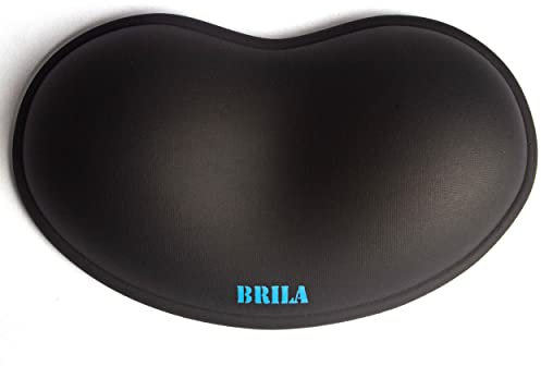 BRILA Ergonomische Silikon-Maus-Handgelenkauflage, kühlendes Silikagel, PU-Leder, Maus-Handgelenkstütze, Pad für Büroarbeit und Laptop, Computer-Gaming