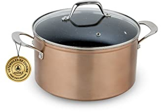 Laguiole - Olla de 20 cm cobre antiadherente Greblon C2 inducción