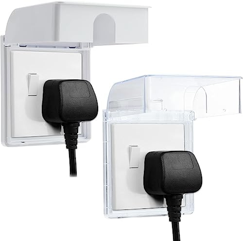 2-pack säker uttagsskydd för babysäkerhet och hemsäkerhet – eluttag och kontaktskydd (vit + genomskinlig)