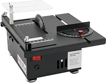 Mini sierra circular de mesa, sierra de mesa de precisión, ajustable, con baffle, para manualidades, madera hecha a mano, 7 marchas, 200 W, 10000 r/min