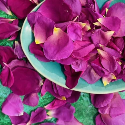 Edible Petals - 200ml - Freeze Dried Deep Pink Rose Petals - Certified Food Grade (545)