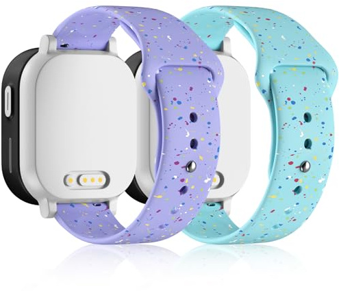 Hexasider 2 stycken barnarmband kompatibla med Xplora X6 Play/Xplora X6 Pro/Anio 5, 20 mm silikon barn smartwatch ersättningsband armband, tillbehör för flickor pojkar