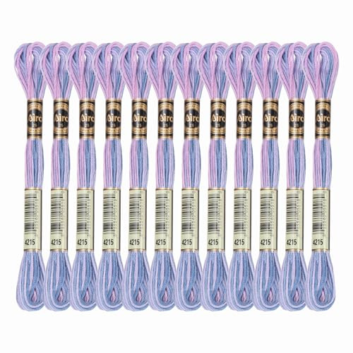 PATIKIL 12 Madejas De Hilo De Bordar, Hilos De Bordar De Poliéster Para Pulseras De Punto De Cruz Y Bordado A Mano, Rosa Morado