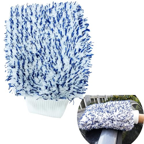 Mewflew Guanto doppio microfibra per auto – Grande, super assorbente, antigraffio e senza pelucchi, ideale per auto, camion, suvs, finestre e casa