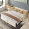 DAHUEN Schlafsofa 90/180x200 cm, 2 Sitzer Sofa mit Schlaffunktion, Bett Ausziehbar zum Doppelbett, Tagesbett Ausziehbar, Ausklappbares Sofa, Ausziehbett, schlafcouch, Samt, Ohne Matratze (Beige)