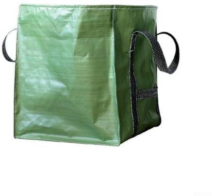 Bolsas de jardín de bricolaje, tela industrial y asas, sacos resistentes/verdes, hierba y hojas de residuos de plantas, jardín de recolección, bolsas de residuos (1 paquete) (53 x 53 x 53 cm)