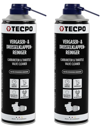 TECPO Limpiador de carburadores y válvulas de mariposa, 2 x 500 ml disolvente AGR válvula limpiador carburetor Cleaner inyectores inyectores limpiador de boquillas limpiador de aspiración