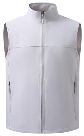 Allthemen Gilet Softshell Pour Homme Legers Veste Sans Manches Coupe-Vent | Zip,Blouson Débardeur,Casual Business,Couple Ample,Col Montant,Respirante d'Extérieur,Voyage Randonnée Course à Pied Golf