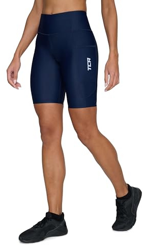 TCA Women's 3/4 Padded Cycling Leggings High Waist Breathable Bike Shorts with Pockets Anti-Slip Quick Dry