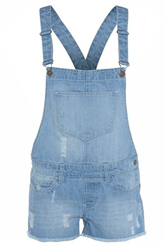 Fashion Oasis Womens Ladies Summer Stretch Denim Dungaree Shorts Jumpsuit