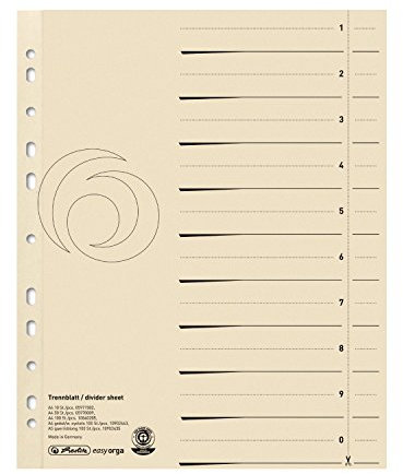 Herlitz Herlitz Trenn Blatt A4 chamois (100er Packung, Trennblatt | chamois)