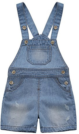 KIDSCOOL Salopetta Jeans Bambino Unisex Denim Pantaloncini