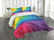 ABAKUHAUS Abstrakt Tagesdecke Set, Abstrakte weiche Linien, Set mit Kissenbezügen Feste Farben, für Doppelbetten 264 x 220 cm, Grau Lila