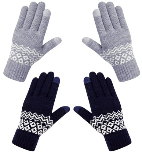 Chalier Fashion Gants Hiver Chauds pour Femmes, Gants Hiver Tactiles, Femmes Mitaines Chaudes