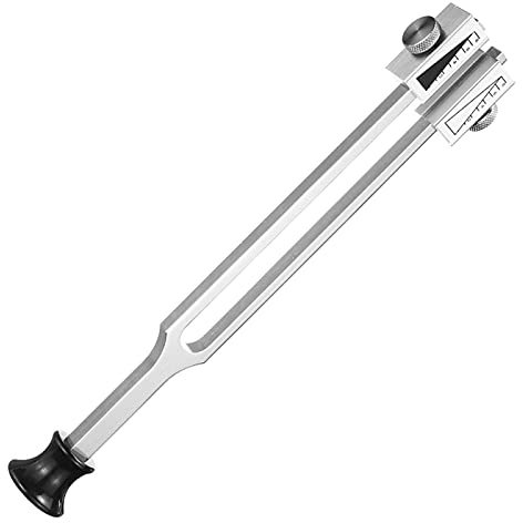 Funight Stimmgabel, Aluminiumlegierung, C64Hz C128Hz Einstellbare Stimmgabel Neurologie Diagnosegerät – Silber