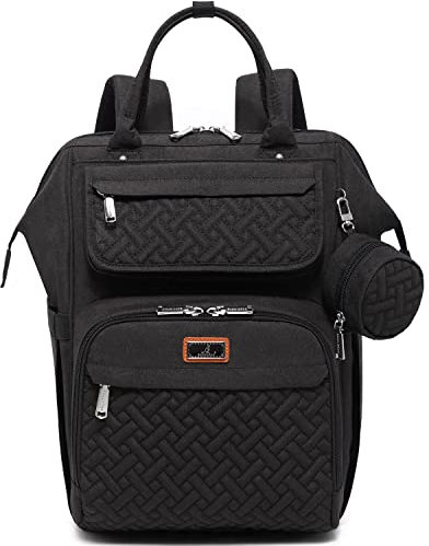 BabbleRoo Sac à Langer Bébé, Sac à Dos à Langer Grande Capacité Déperlant – Large Ouverture sur le Dessus, Tapis à Langer, Étui à Sucette Amovible, Sangles Poussette, Sac de Voyage Unisexe