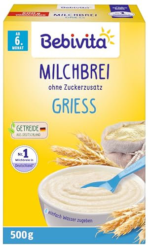Bebivita Milchbreie ohne Zuckerzusatz Milchbrei Grieß (4x500g)