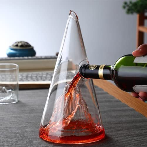 HALAWAKA Carafe à Décanter en Cristal Soufflé à la Main - Distributeur et Accessoires pour Vin Rouge