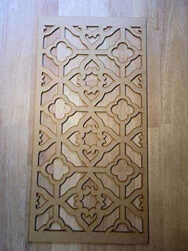 Damask Screen Radiator Cabinet Wall Decorative Screening-Grille- Perforated MDF Panel (600x300mm) 0009