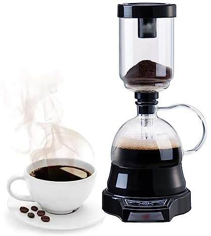 NGARY Elektrische Siphon-Kaffeemaschine, 400-ml-Siphon-Siphon-Kaffeemaschine, Brühmaschine Mit Automatischer Timer-Abschaltfunktion, 2 Gänge Einstellbar Und 60-Sekunden-Extraktion, Für Zu Hause