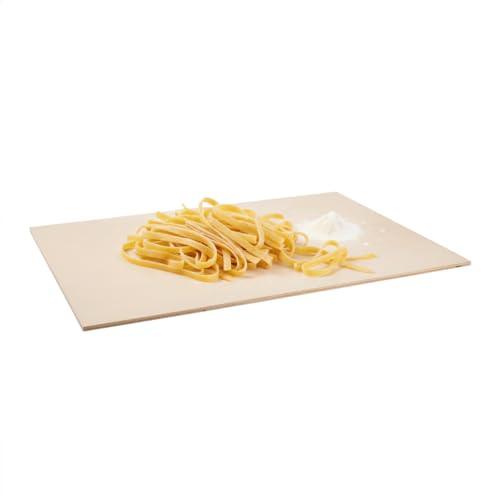 Mottiwood Spianatoia in Pioppo, Stendipasta Fresca, Pizza e Dolci, Asse Pasta, Con Gradino Antiscivolo, Impastare e Stendere (60x40 cm)