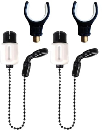 TJR Tackle Pro Ace 2 Bite Indicators Bobbins & 2 Rod rest Set For Fishing Bite Alarms