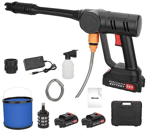 Cordless Car Washer,Pressure Washer with 24V,Rechargeable Battery Pressure Washer,180w Washing Metal High Pressure Jet Water Wash Machine Car Accessories for Car Outdoor Patio Home Floor (new black)