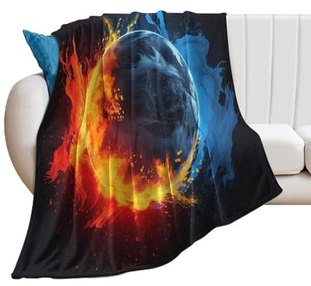 Throw Blanket Soft Cozy Bed Blanket Pucks and Fire Flannel Blanket 50x60 Inches Breathable Blanket for Couch Lightweight Blankets Anti-Static Throw Blanket for Sofa Camping