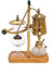 Charocean Luxury Siphon Balance Kaffeemaschine, Siphon Kaffeemaschine Set, Retro Kaffeemaschine, Vakuum-Kaffeebereiter, Kaffee- und Teebrüher, Naturholzsockel und Deckelknauf (Gold)