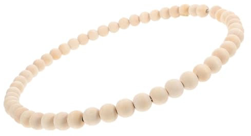 Kisangel 2pcs Wooden Bead Garland Beaded Garland Fall Decor for Kitchen Birthday Decoration for Boy Wooden Door Ring Wreaths Frame Beaded Wreath Wood Bead Floral Wreath Khaki Iron