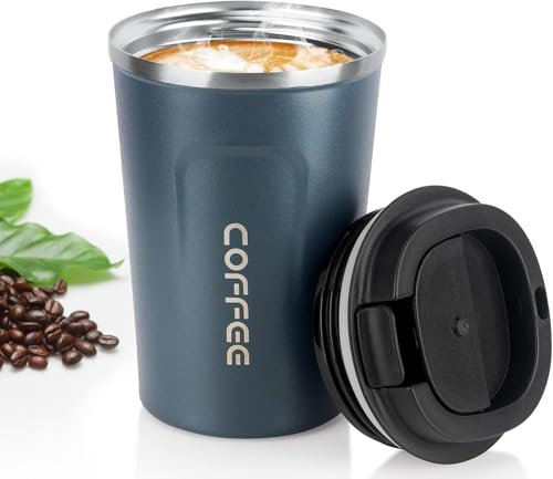 Artlive Coffee Cup, Reusable, Insulated & Double Wall Travel Mug - Travel Cup Thermal Stainless Steel Eco-Friendly with Lid - Hot & Cold Coffee Mug (Blue, 510 ml)
