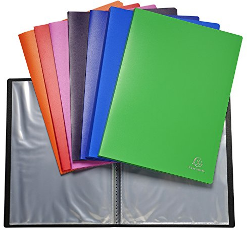 Exacompta 8850E Premium Sichtmappe OPAK aus blickdichten Kunststoff DIN A4 mit 50 Klarsichthüllen, 100 Sichten, perfekt für die Schule und das Büro Aktenhülle, Prospekthülle, 1 Stück Zufallsfarbe