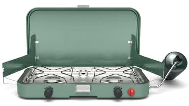 Coleman Cascade 222 2-Burner Camping Stove, Portable Cooktop with 22,000 BTUs, Matchless Lighting, & Dual Wind Guards, Great for Outdoor Cooking, Camping, Tailgating, Grilling, BBQs, & More
