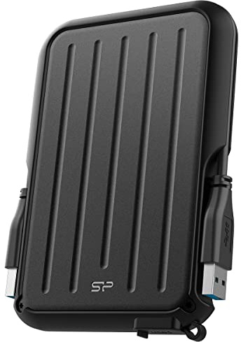 Silicon Power Armor A66 Robuste externe Festplatte, 1 TB, Militärqualität, stoßfest, wasserabweisend, USB 3.0, tragbare HDD für PC, Mac, Laptop, Computer, Schwarz