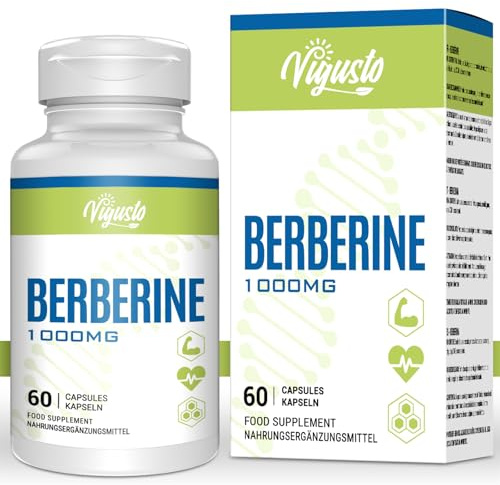 Berbérine HCL 1000 mg avec Chardon-Marie, 60 gélules véganes | Formule végane à la berbérine HCL et silymarine, sans gluten, pour la routine quotidienne de bien-être