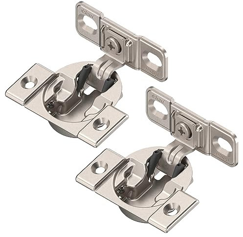 Blum 33B355AF22 Compact Face Fix Hinge 107° with Spring and Mounting Plate, incl Screws, Pack of 2