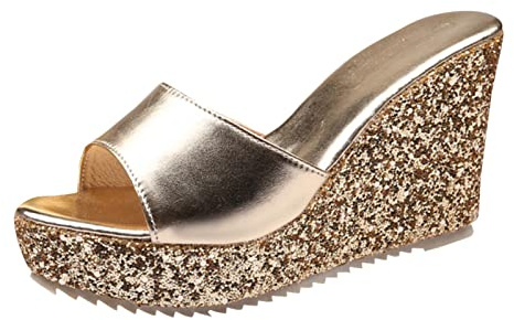 Sandali Con Zeppa Eleganti e Comodi Plateau Platform Open Toe Cross Ciabatte Con Tacco e Punta Quadrata in PVC Trasparente Neri da Spiaggia e Viaggio