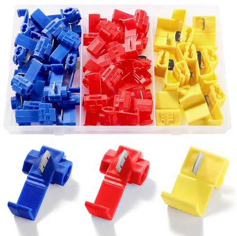YIXISI 50 Piezas Conector Rama, Rápido Terminales de Empalme Crimp Electrical, Empalme Rápido, Rápido Empalme Cable Conectore, Rojo, Azul, Amarillo