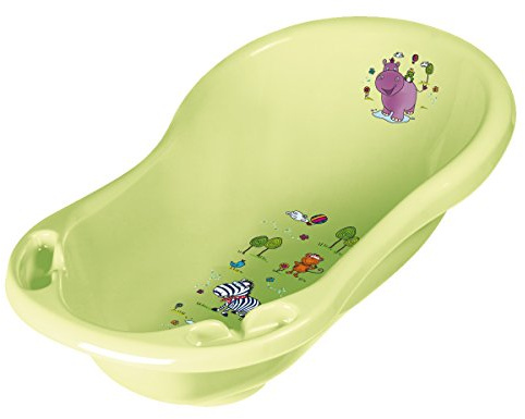 KiNDERWELT Babybadkar 84 cm – babybadkar – BPA-fritt – badkar för bad för spädbarn och nyfödda – grön