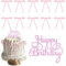 Pink Cake Decorations,Cake Decorations,11 Pcs Pink Bows Happy Birthday Cake Topper with Happy Birthday Lettering for Craft DIY Wedding Decor Party for 14+ Years Old