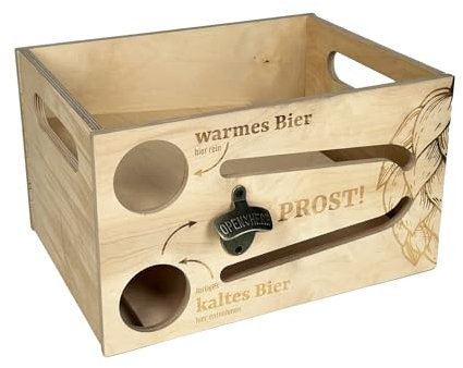 Bier-Flaschenrutsche aus Holz – Perfekt für Kühlschrank & Hausbar | Immer die kälteste Flasche griffbereit | Originelles Geschenk für Bierliebhaber