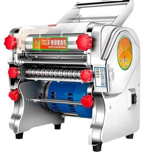 SHENGSHIYU Maquina para Hacer Pasta,Automático Maquina De Hacer Pasta Fresca‌ para Fideos Anchos,Fideos Finos,Laminadora de Masa para Amasar,Laminar y Cortar,Doughwidth24cm